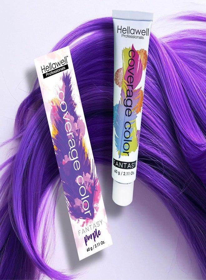 HELLAWELL PROFESSIONALS Hellawell Professional Hair Dye. Coverage Color Fantasy - Semi-permanent oxidation coloring cream. Purple 2.11oz. - Image 1